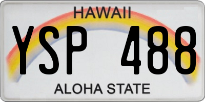 HI license plate YSP488