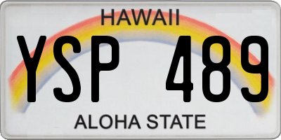 HI license plate YSP489