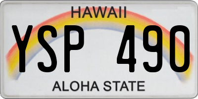 HI license plate YSP490