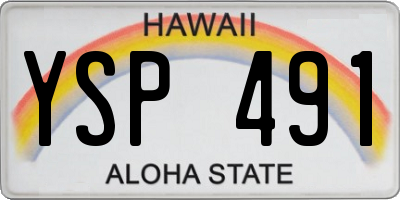 HI license plate YSP491