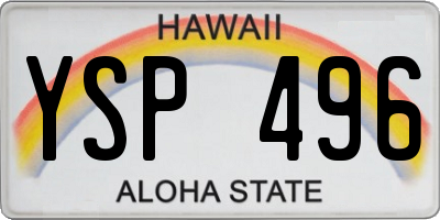 HI license plate YSP496