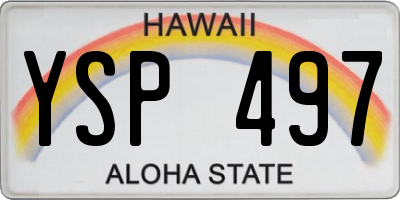 HI license plate YSP497