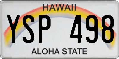 HI license plate YSP498