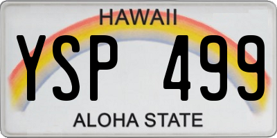 HI license plate YSP499