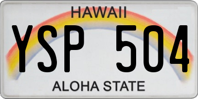 HI license plate YSP504