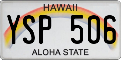 HI license plate YSP506