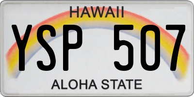 HI license plate YSP507