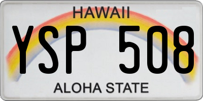 HI license plate YSP508