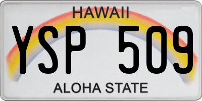 HI license plate YSP509