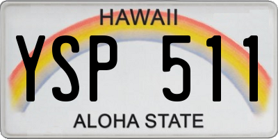 HI license plate YSP511
