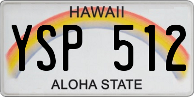 HI license plate YSP512