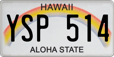 HI license plate YSP514