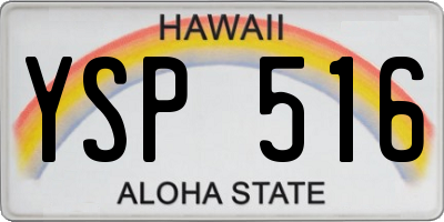 HI license plate YSP516