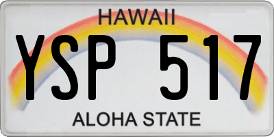 HI license plate YSP517