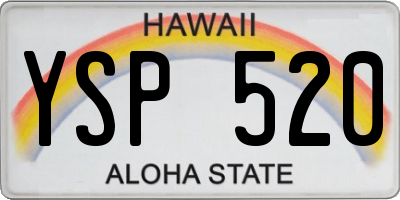 HI license plate YSP520