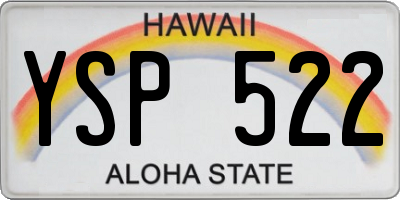 HI license plate YSP522