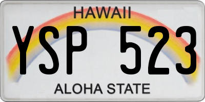 HI license plate YSP523