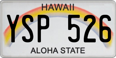 HI license plate YSP526