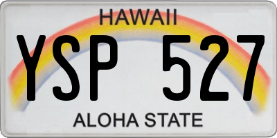 HI license plate YSP527