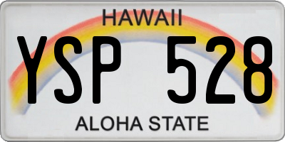 HI license plate YSP528