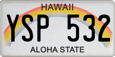 HI license plate YSP532