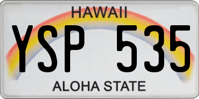 HI license plate YSP535