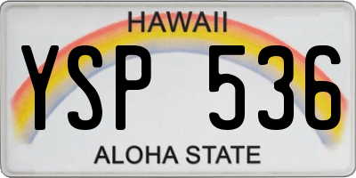 HI license plate YSP536