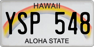 HI license plate YSP548