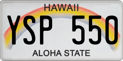 HI license plate YSP550