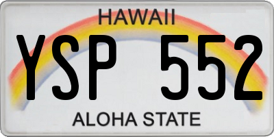 HI license plate YSP552