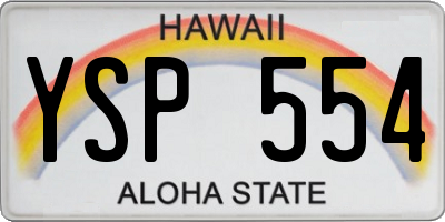 HI license plate YSP554