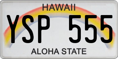 HI license plate YSP555