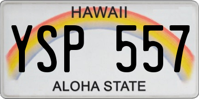 HI license plate YSP557