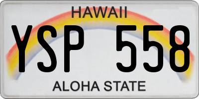 HI license plate YSP558