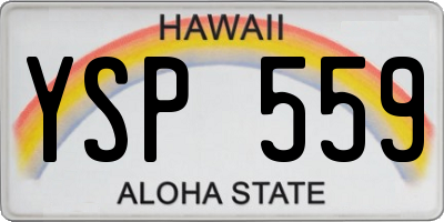 HI license plate YSP559