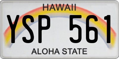 HI license plate YSP561