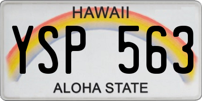 HI license plate YSP563