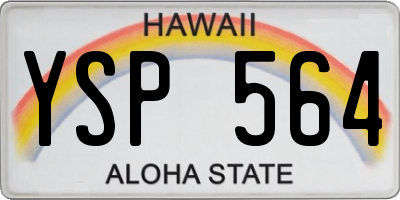 HI license plate YSP564
