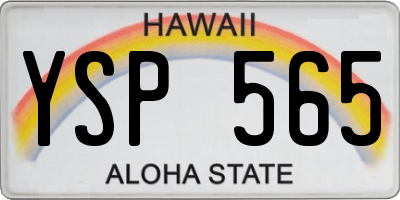 HI license plate YSP565
