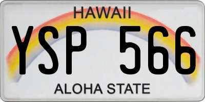 HI license plate YSP566