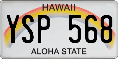 HI license plate YSP568