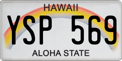 HI license plate YSP569