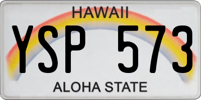HI license plate YSP573