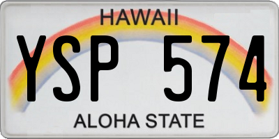 HI license plate YSP574