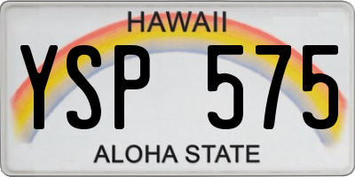 HI license plate YSP575