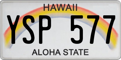 HI license plate YSP577