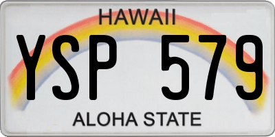 HI license plate YSP579