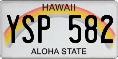 HI license plate YSP582