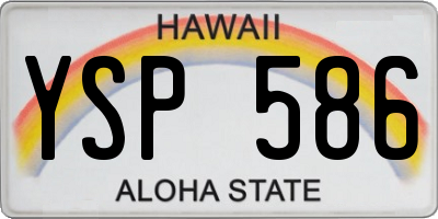 HI license plate YSP586
