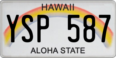 HI license plate YSP587